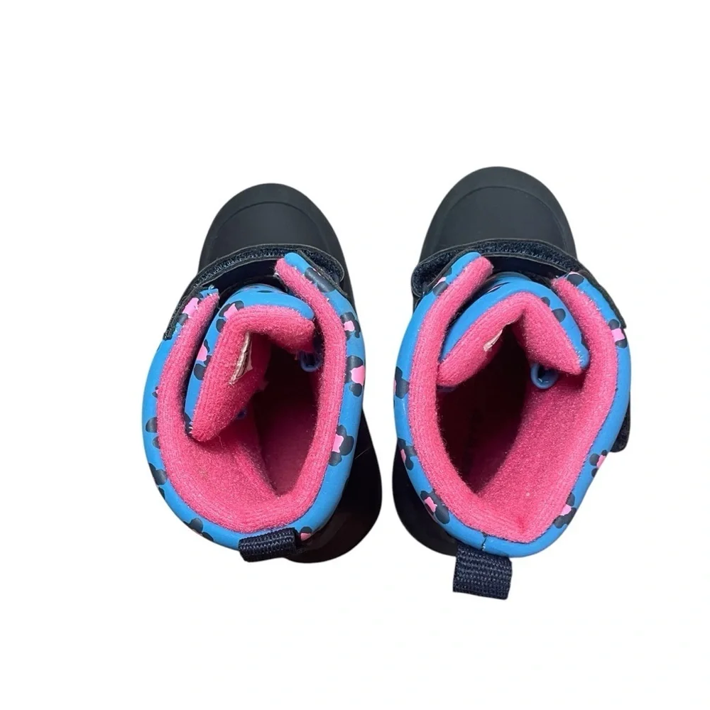 Carters Toddler Girls Navy Pink Deltha Leopard Cheetah Snow Boot 8M Winter Sled‎